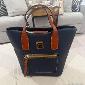 Dooney & Bourke Est. 1975 Navy & Tan Leather Bag
